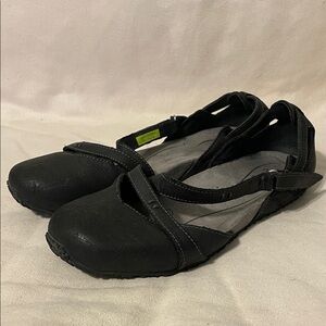 Ahnu Black Mary Jane Flats with Cross-Strap